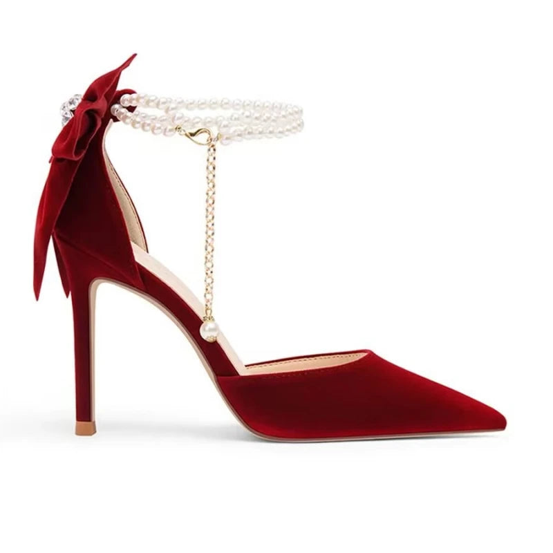 Luxury Pearl Butterfly High Heel Pumps - Maison Novaire #