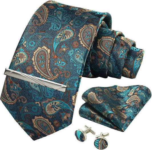 Maison Novaire 100% Silk Paisley Floral Tie - Maison Novaire