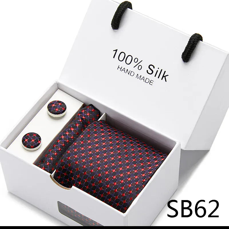 Maison Novaire 100% Silk Striped Floral Tie Set - Maison Novaire #