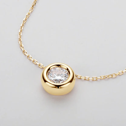Maison Novaire 6.5mm Round Bezel Moissanite Pendant Necklace - Maison Novaire