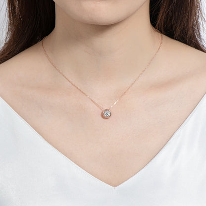 Maison Novaire 6.5mm Round Bezel Moissanite Pendant Necklace - Maison Novaire