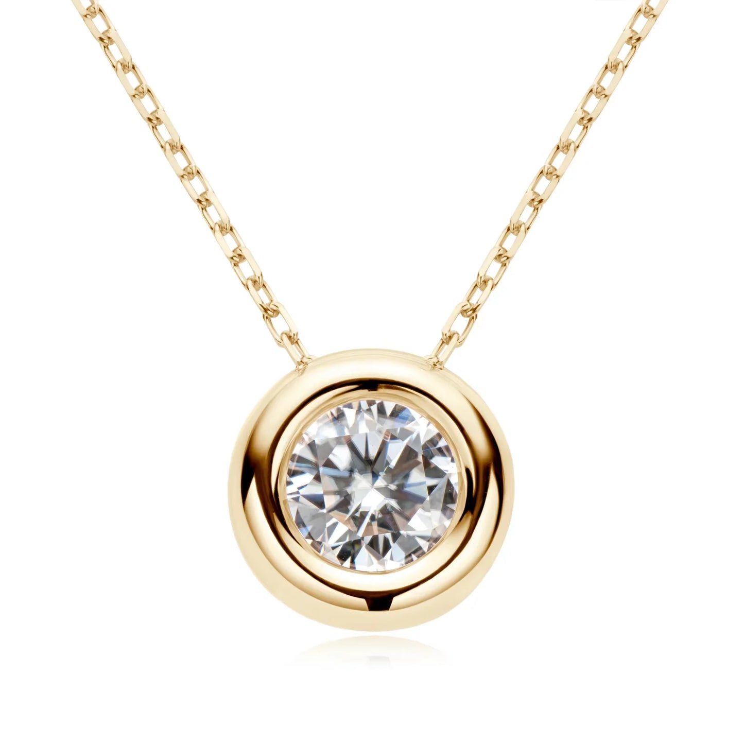 Maison Novaire 6.5mm Round Bezel Moissanite Pendant Necklace - Maison Novaire
