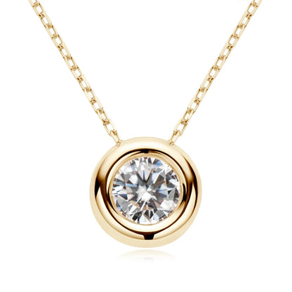 Maison Novaire 6.5mm Round Bezel Moissanite Pendant Necklace - Maison Novaire