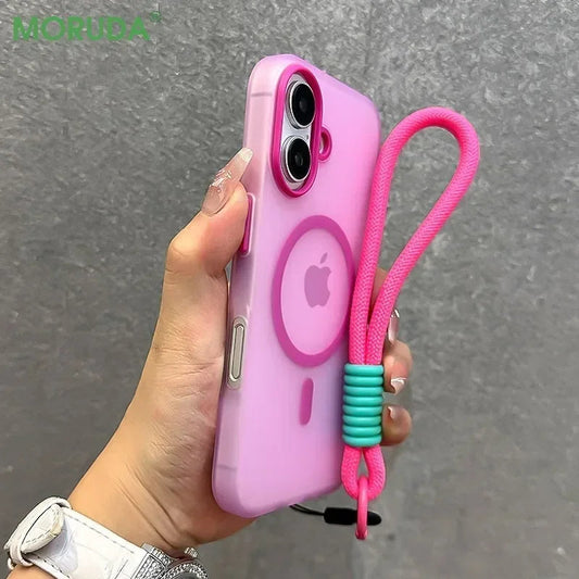 Matte Clear Magnetic Wireless Wrist Strap Candy Color Cover. - Maison Novaire