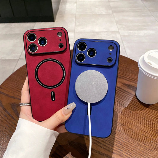 Matte Leather MagSafe Magnetic Wireless Phone Case. - Maison Novaire