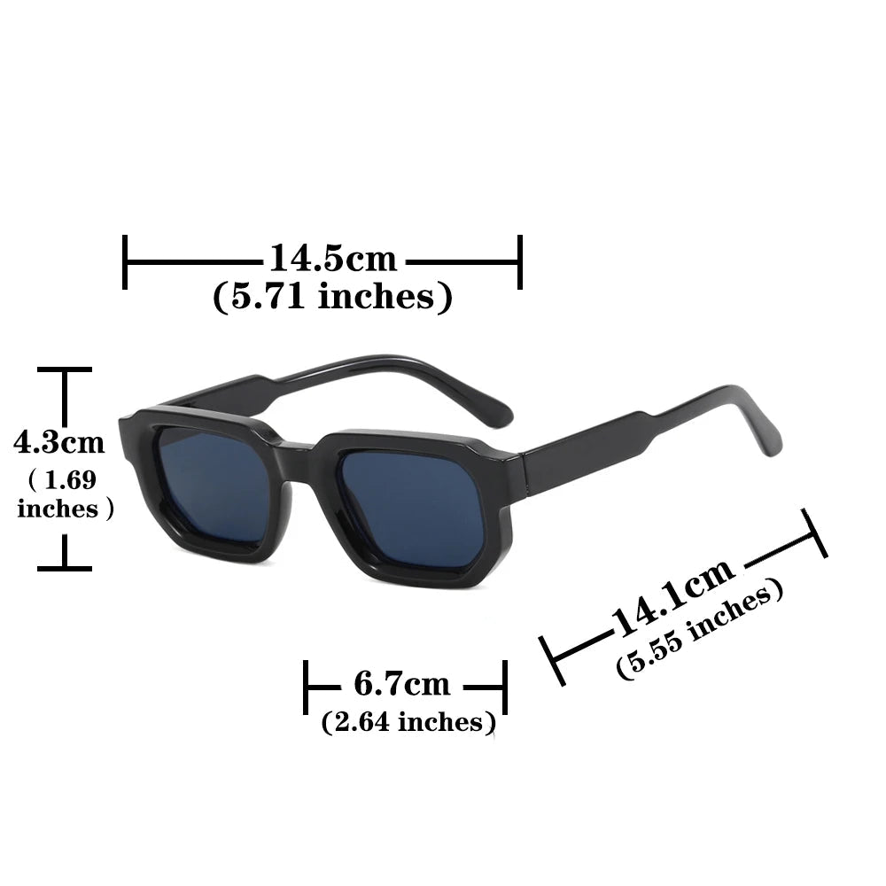 Men Vintage Rectangle Frame Sunglasses. - Maison Novaire
