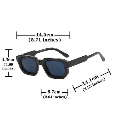 Men Vintage Rectangle Frame Sunglasses. - Maison Novaire