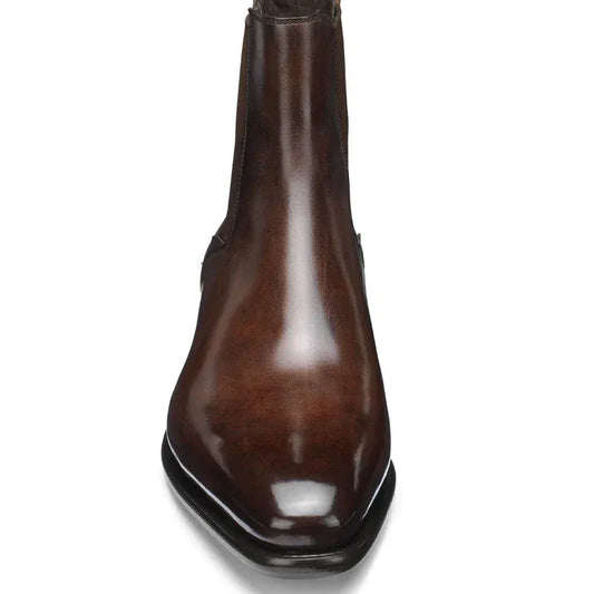 Men’s Brown Chelsea Boots | Classic PU Ankle Boots with Elastic Panels for Everyday Comfort & Style - Maison Novaire