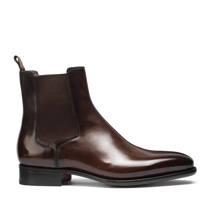Men’s Brown Chelsea Boots | Classic PU Ankle Boots with Elastic Panels for Everyday Comfort & Style - Maison Novaire
