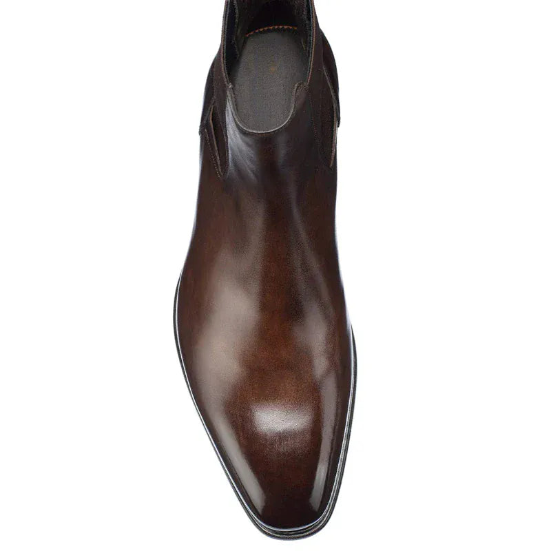 Men’s Brown Chelsea Boots | Classic PU Ankle Boots with Elastic Panels for Everyday Comfort & Style - Maison Novaire