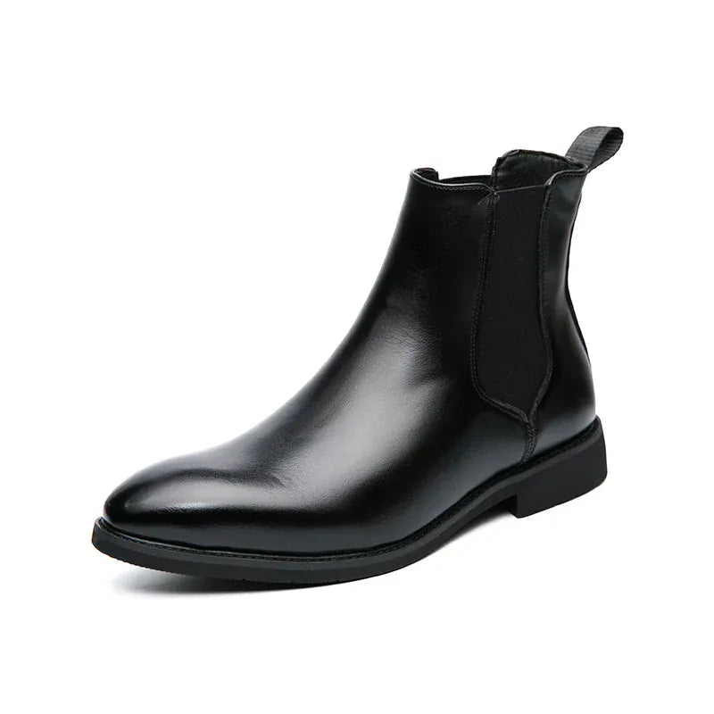 Men’s Brown Chelsea Boots | Classic PU Ankle Boots with Elastic Panels for Everyday Comfort & Style - Maison Novaire