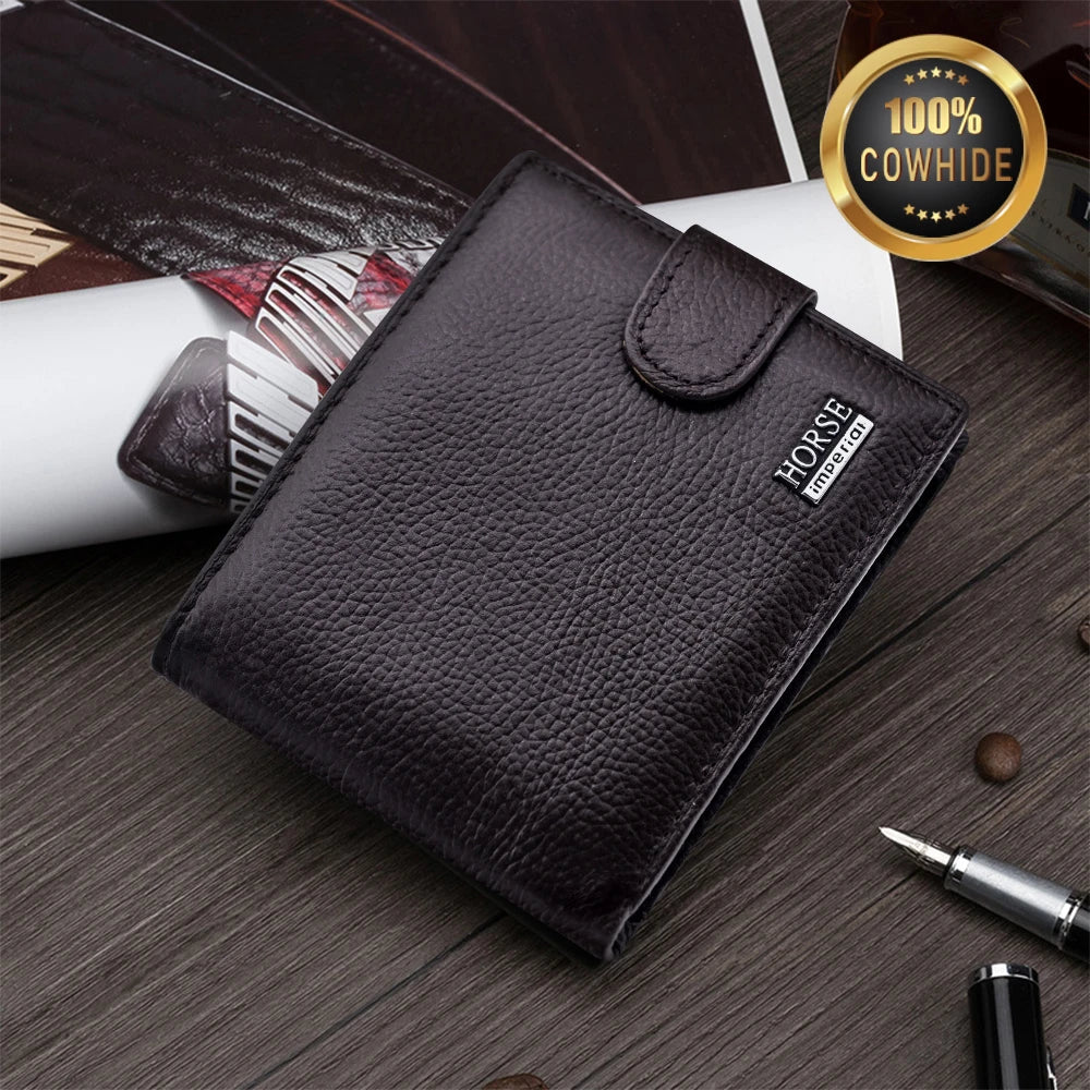 Men’s Genuine Leather Wallet | Premium Bifold RFID Blocking Cardholder Slim Leather Wallet Black Brown Everyday Carry - BLAKESTORE-NG