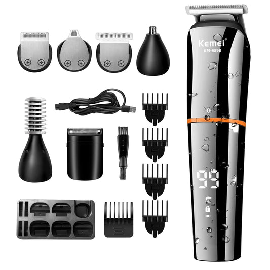 Men’s Grooming Kit | Premium Stainless Steel All-in-One Set with Nail Clippers Nose Trimmer Tweezers Beard Scissors & Travel Case - BLAKESTORE-NG