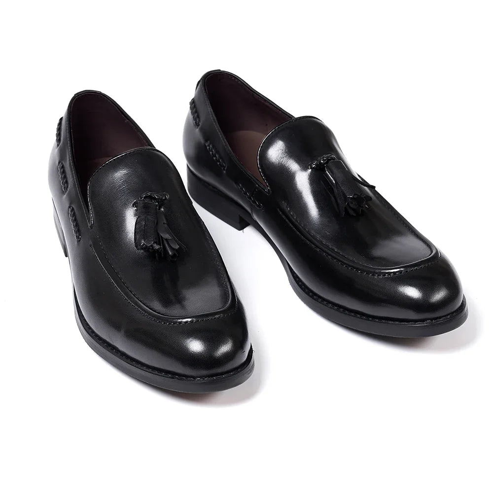 Men's Leather Tassel Loafers | Handmade Comfort Slip-Ons | Formal Casual - Maison Novaire #