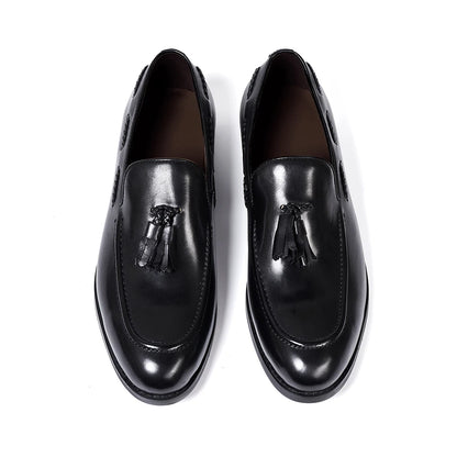 Men's Leather Tassel Loafers | Handmade Comfort Slip-Ons | Formal Casual - Maison Novaire #