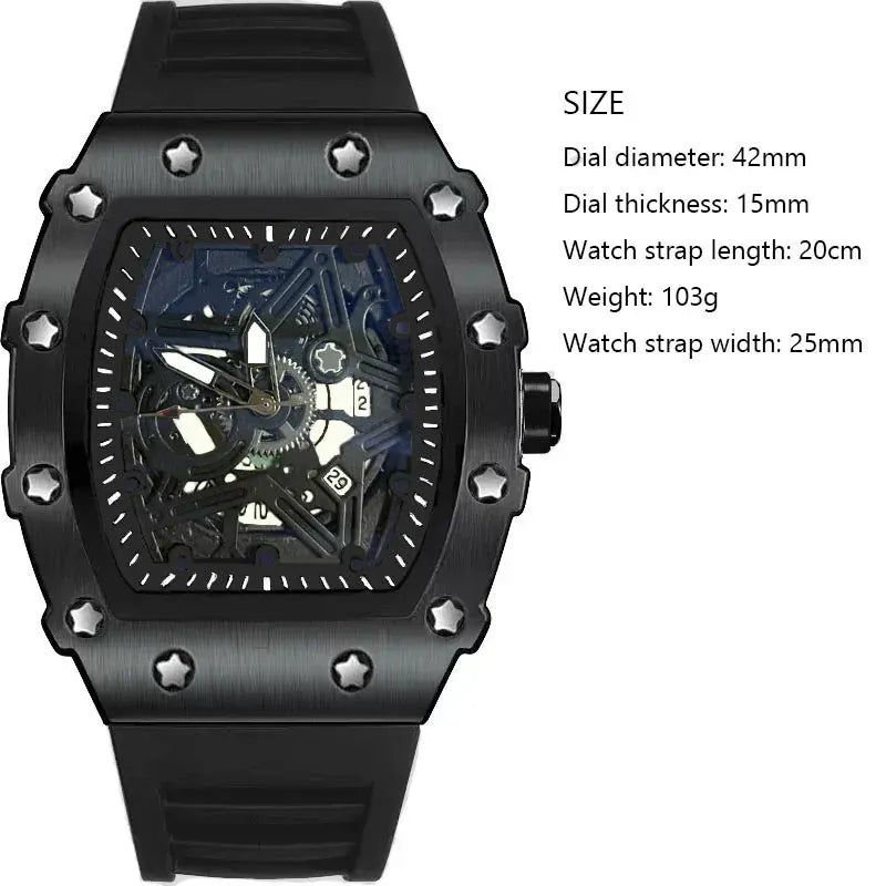 Men’s Pentagram Luminous Watch | Light Luxury Barrel Quartz Timepiece - Maison Novaire #