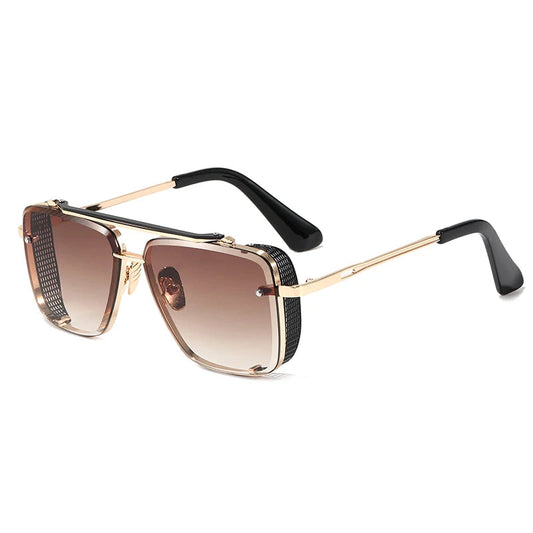 Men's Square Metal Sunglasses | UV400 Protection Fashion Eyewear - BLAKESTORE-NG