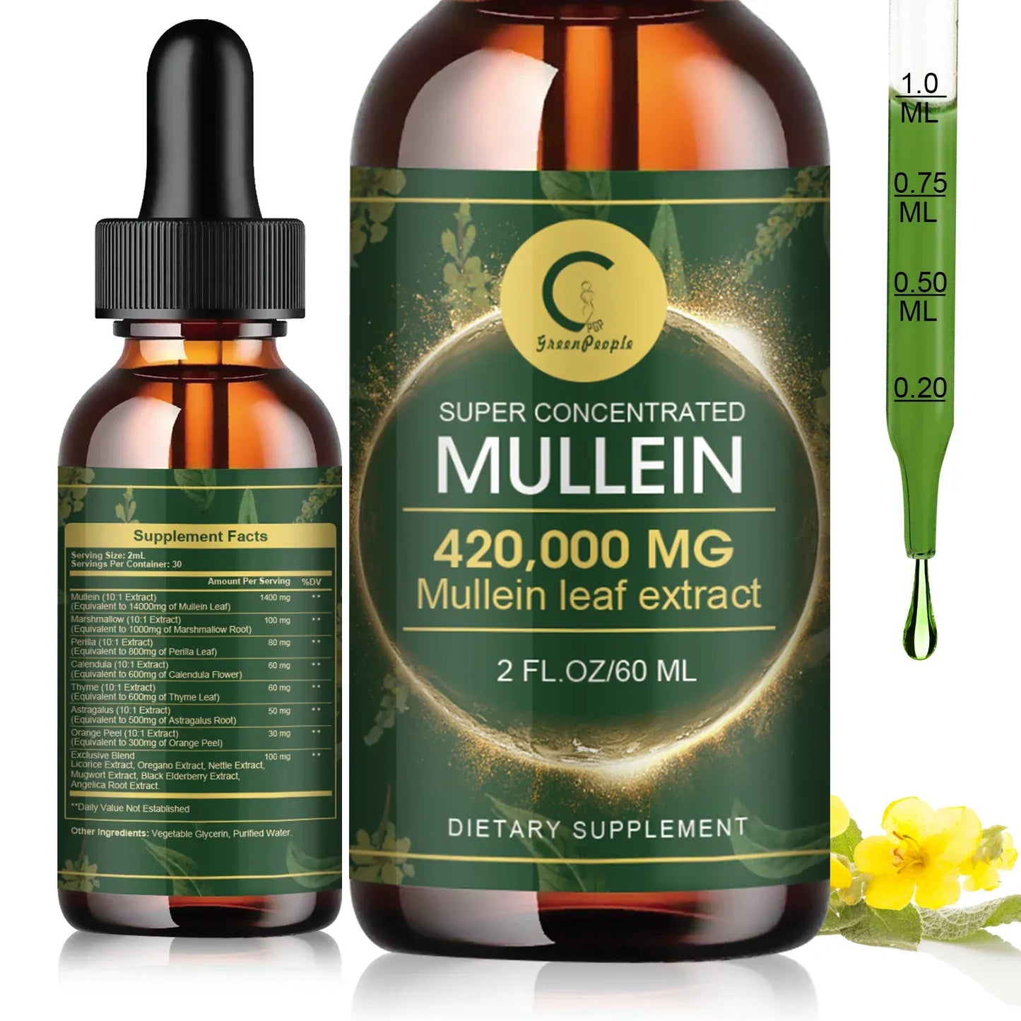 Mullein Leaf Extract Drops – Lung Cleanse & Respiratory Support - Maison Novaire
