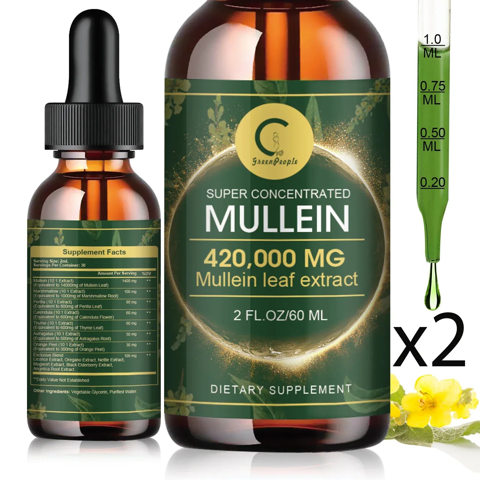 Mullein Leaf Extract Drops – Lung Cleanse & Respiratory Support - Maison Novaire