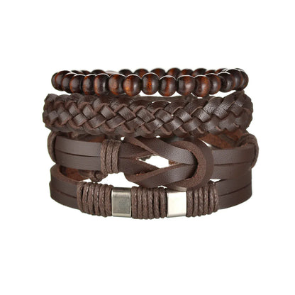 Multilayer Black Leather Bracelets & Bangles for Men. - BLAKESTORE-NG