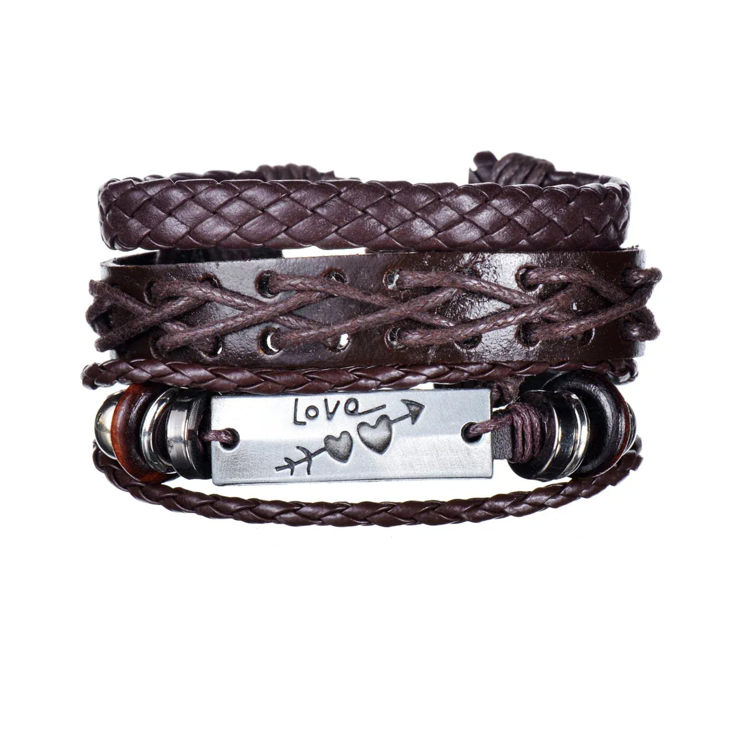 Multilayer Black Leather Bracelets & Bangles for Men. - BLAKESTORE-NG
