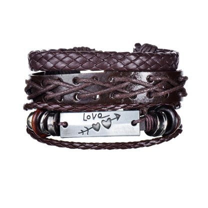 Multilayer Black Leather Bracelets & Bangles for Men. - BLAKESTORE-NG