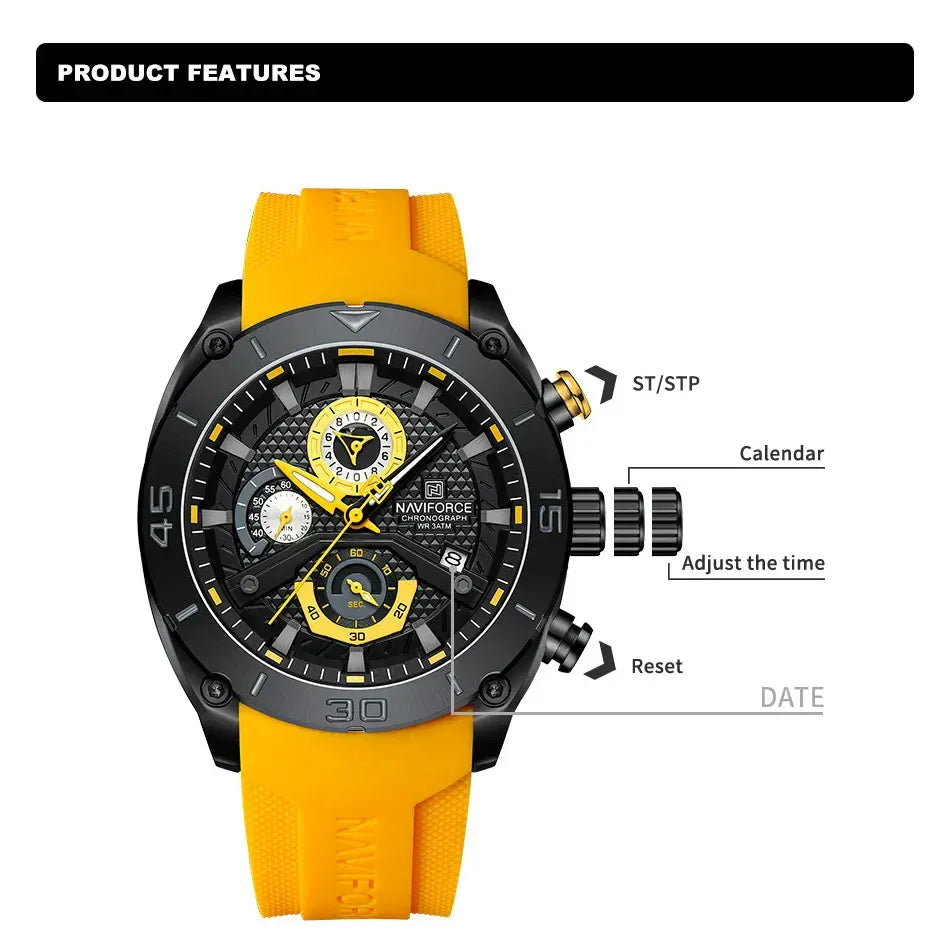 NAVIFORCE NF8038 Top Brand Men's Sport Watch - BLAKESTORE-NG