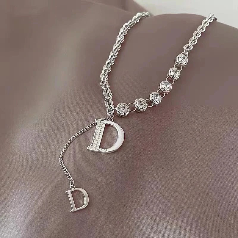 Necklace with classic D Letter Pendant. - BLAKESTORE-NG