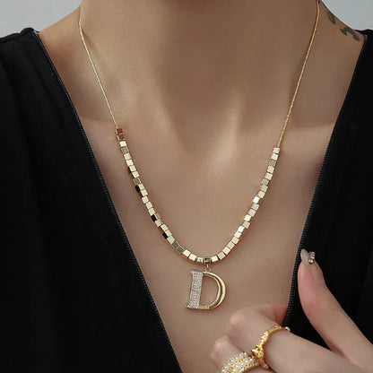 Necklace with classic D Letter Pendant. - BLAKESTORE-NG