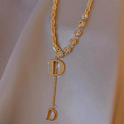 Necklace with classic D Letter Pendant. - BLAKESTORE-NG