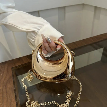 New Gold Silver Fashion Acrylic Moon Women's Handbags. - Maison Novaire #