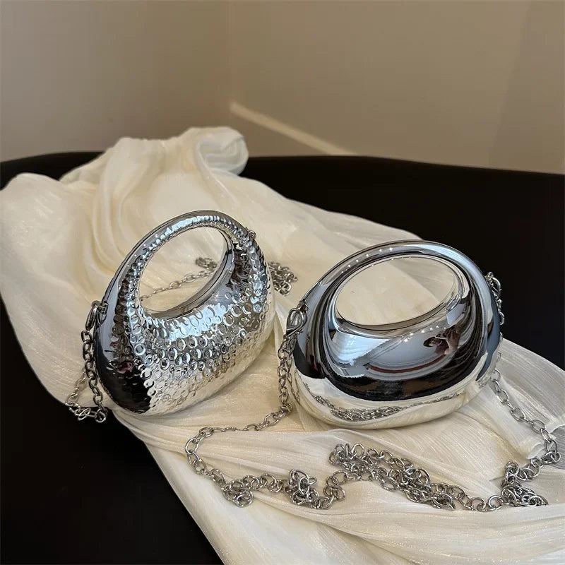 New Gold Silver Fashion Acrylic Moon Women's Handbags. - Maison Novaire #