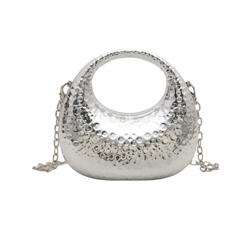 New Gold Silver Fashion Acrylic Moon Women's Handbags. - Maison Novaire #