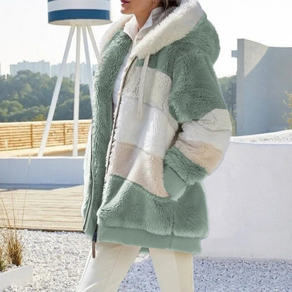 Oversized Plush Hooded Jacket for Women – Fall & Winter - Maison Novaire #