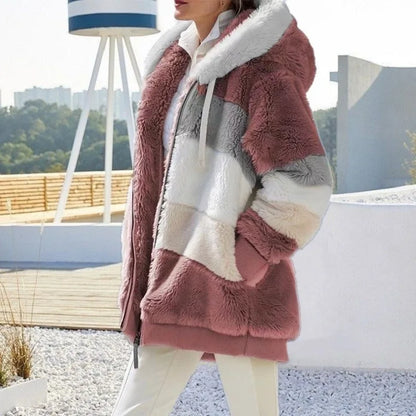 Oversized Plush Hooded Jacket for Women – Fall & Winter - Maison Novaire #