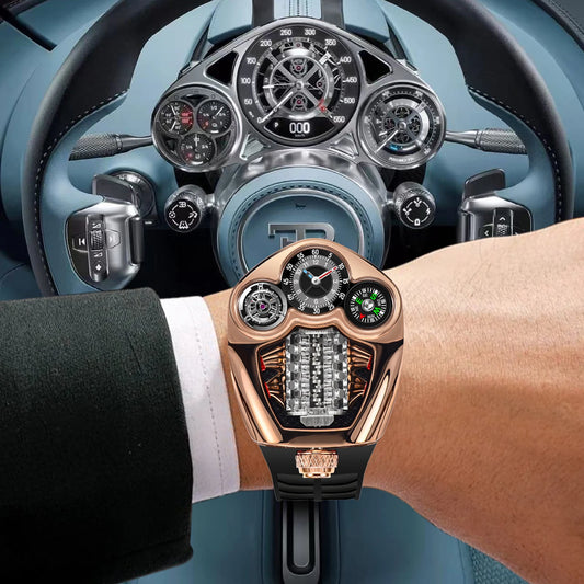 PINDU Engine Series Quartz Watch for Men | Luxury Stainless Steel Compass Watch - Maison Novaire