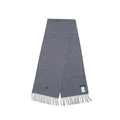 POLO RALPH LAUREN Recycled Wool Muffler PC0476-021 Grey | Unisex Signature Pony Logo Scarf Warm Soft Eco-Friendly Wool Blend - BLAKESTORE-NG