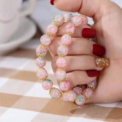 Peach Blossom Beaded Bracelet for Women - BLAKESTORE-NG