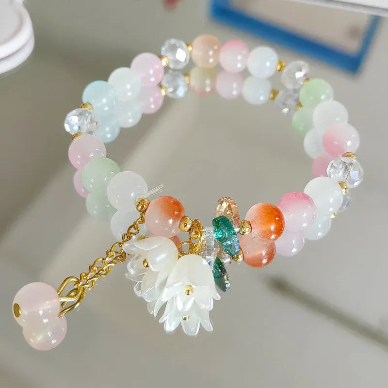 Peach Blossom Beaded Bracelet for Women - BLAKESTORE-NG