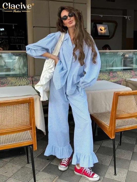 Plaid Cotton 3-Piece Set | Long Sleeve Elegant | Maison Novaire - Maison Novaire