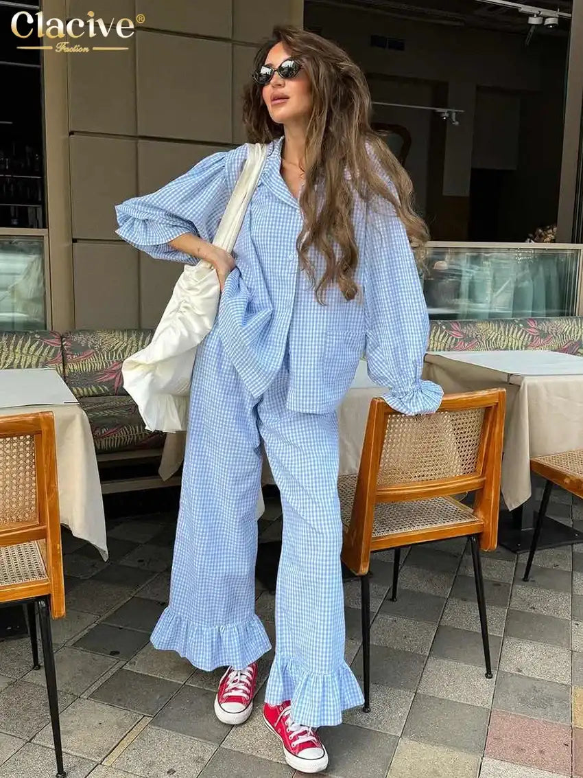 Plaid Cotton 3-Piece Set | Long Sleeve Elegant | Maison Novaire - Maison Novaire