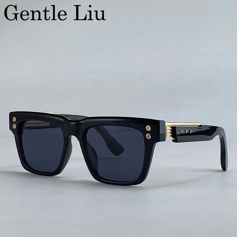 Polarized Square Punk Sunglasses Men UV400 - Maison Novaire #