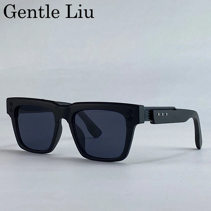Polarized Square Punk Sunglasses Men UV400 - Maison Novaire #