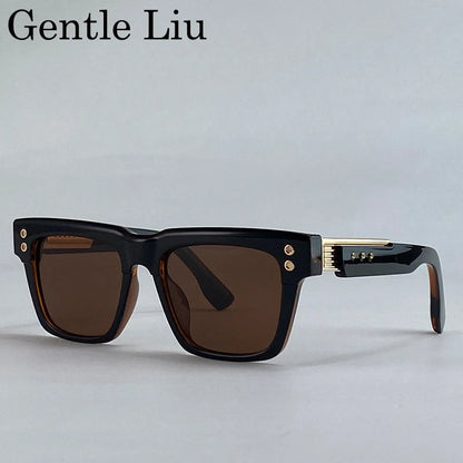 Polarized Square Punk Sunglasses Men UV400 - Maison Novaire #