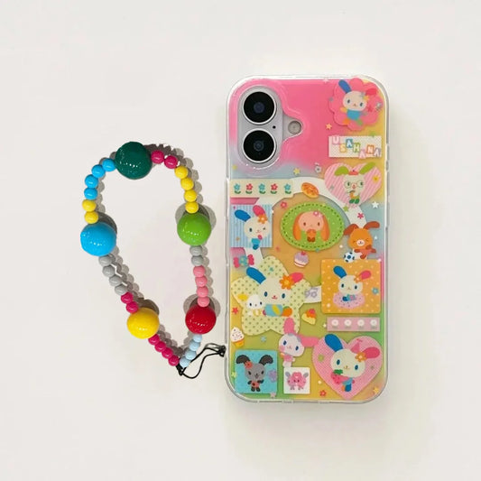 Rainbow Rabbit Dopamine Bunny Art iPhone Case | Cute Luxury MagSafe Shockproof Cover - Maison Novaire