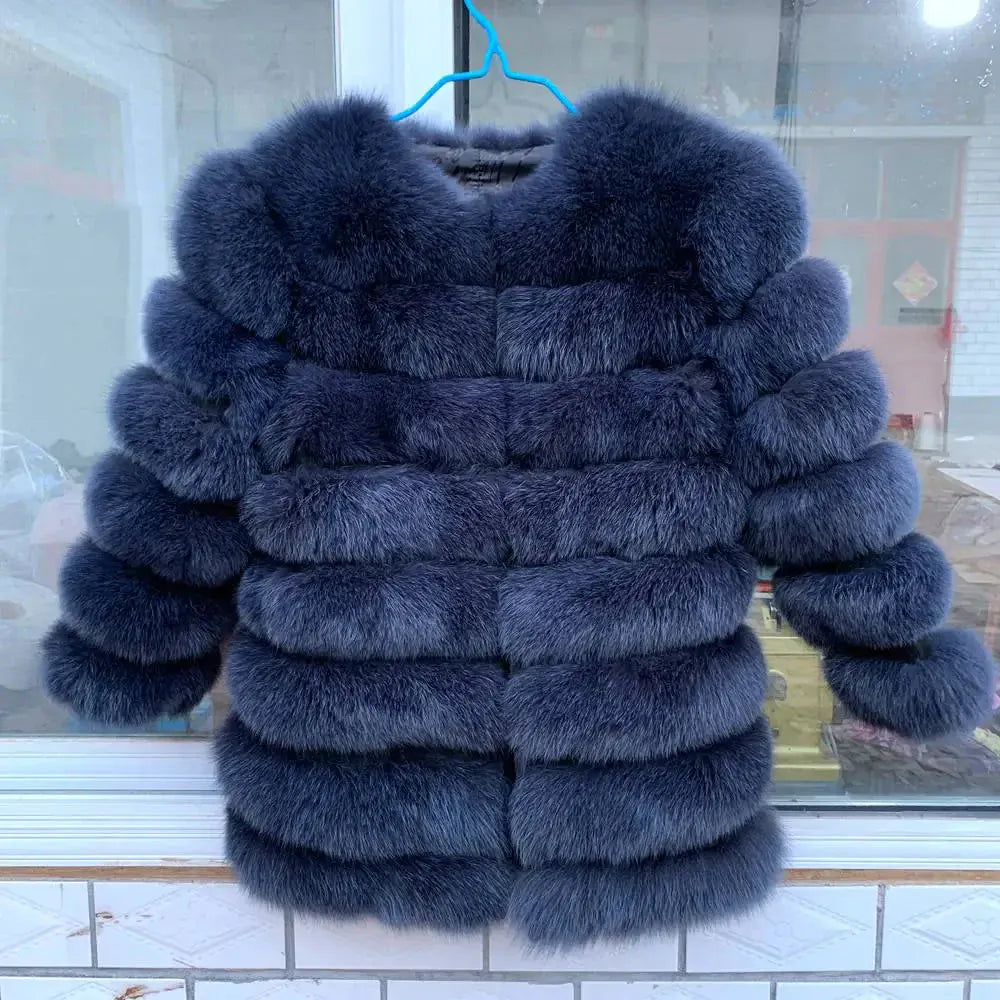 Real Fox Fur Long Coat – 70CM - Maison Novaire #