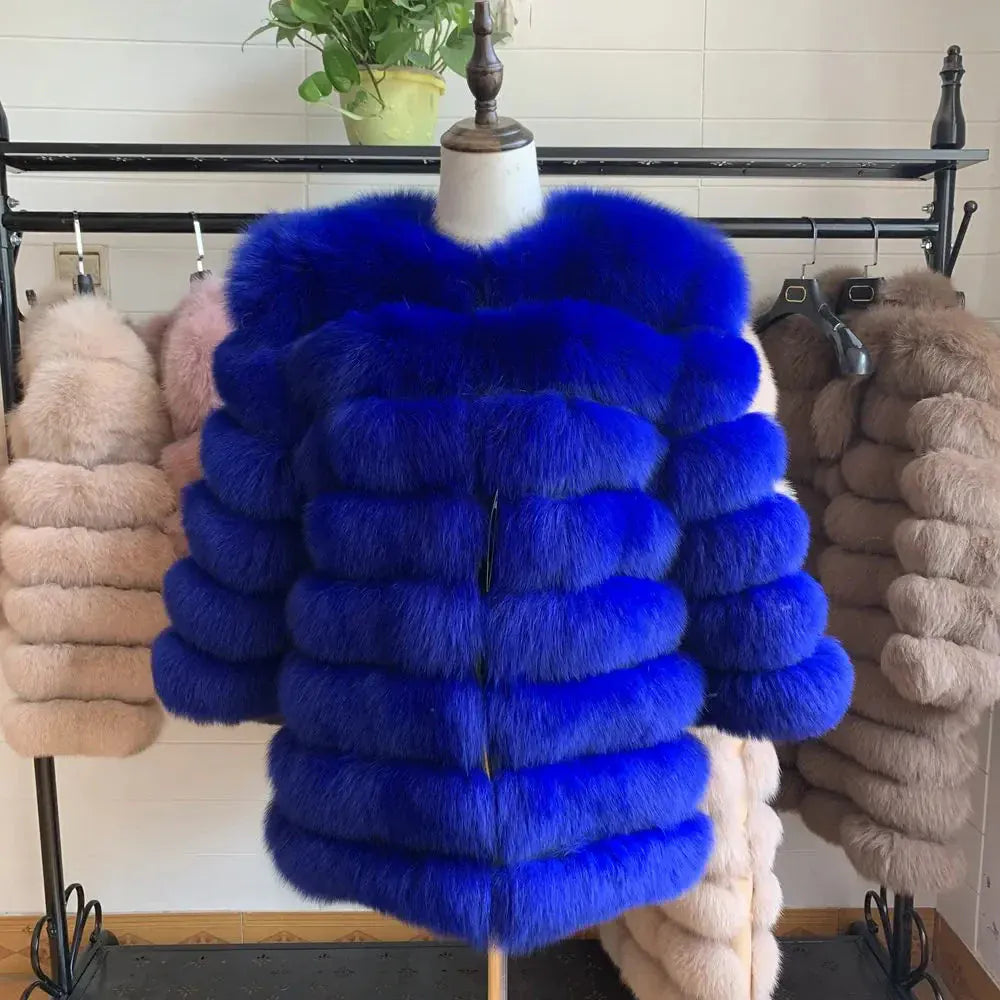 Real Fox Fur Long Coat – 70CM - Maison Novaire #