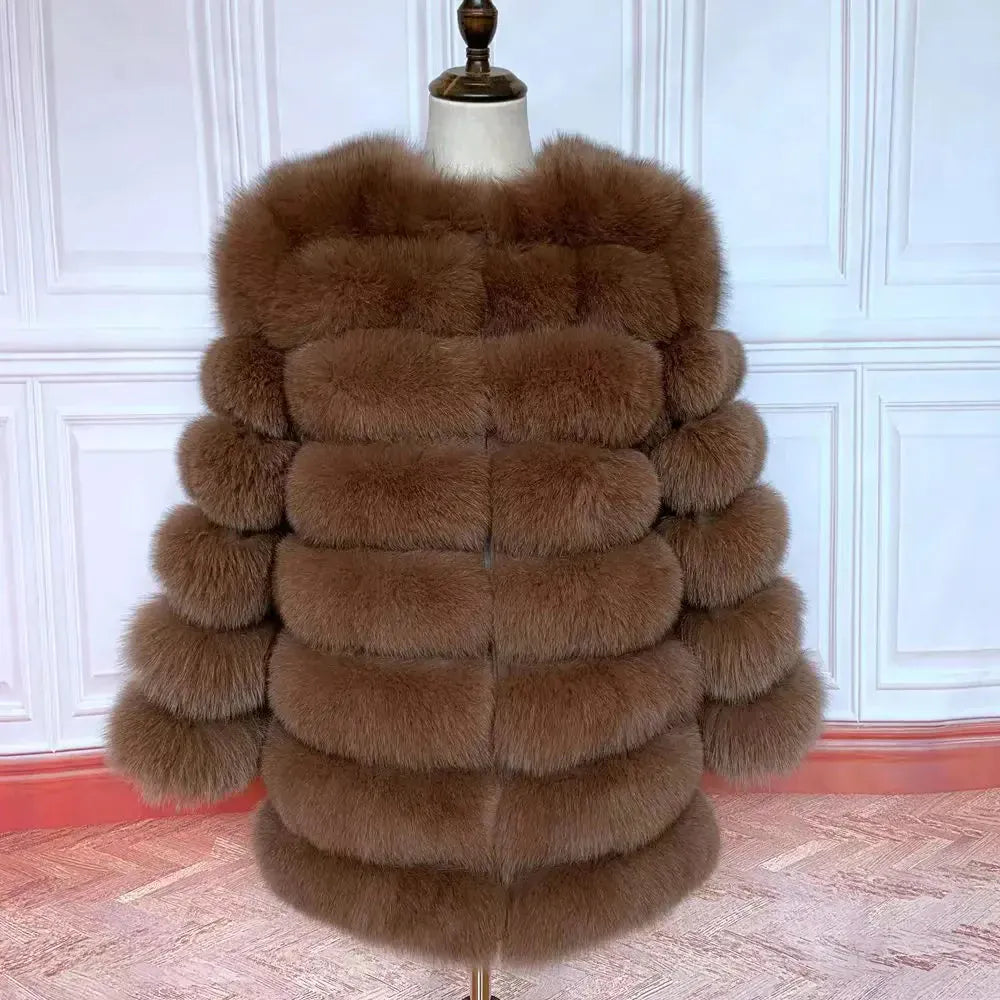 Real Fox Fur Long Coat – 70CM - Maison Novaire #