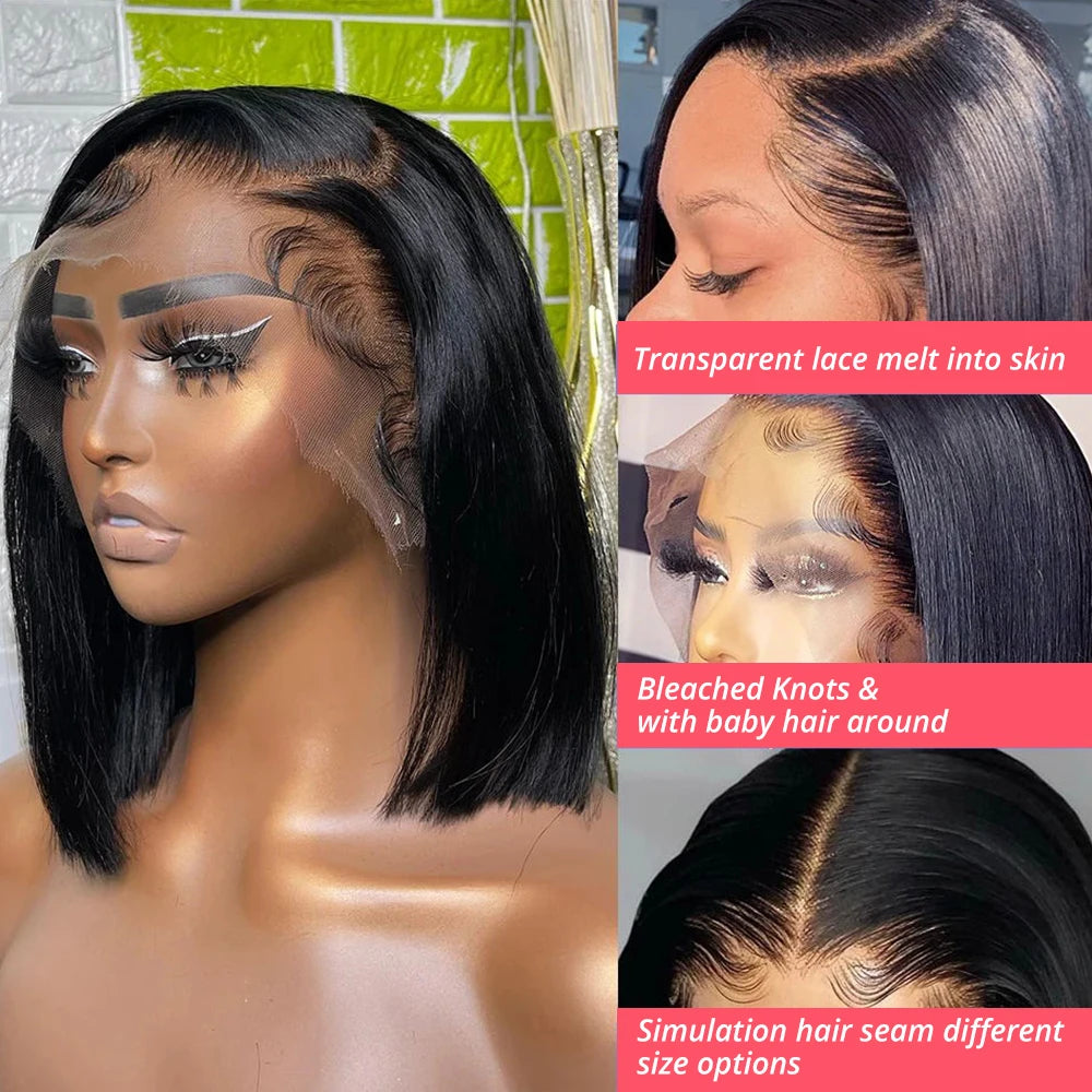 BOB Lace Front Wig Human Hair Straight.