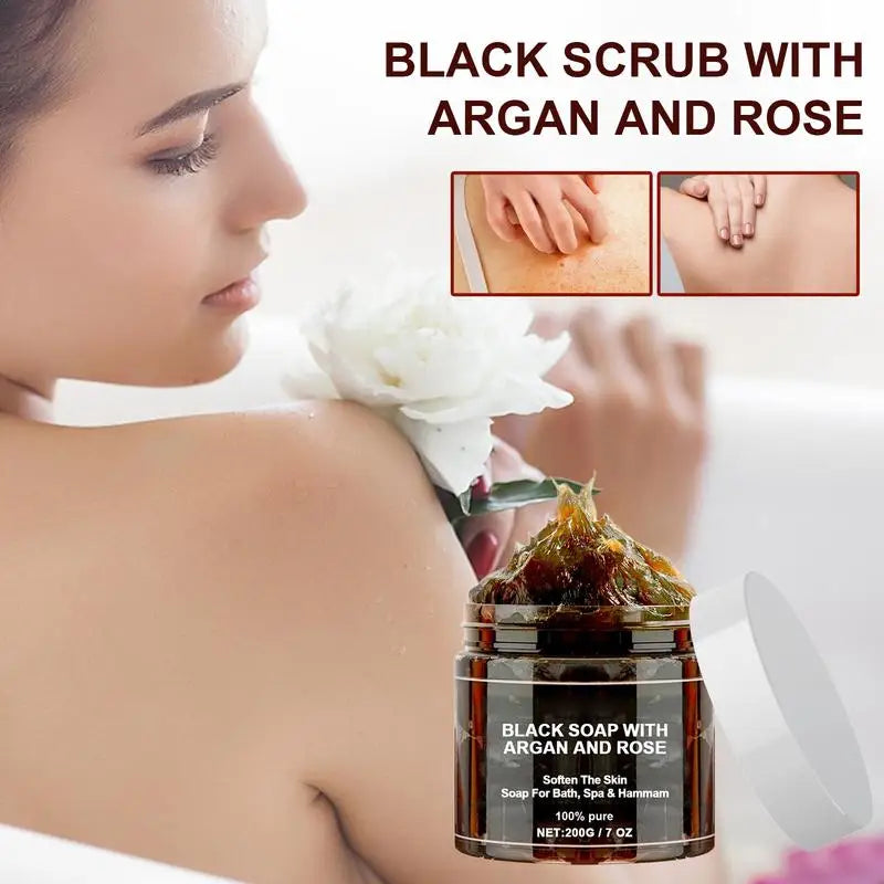 Moroccan Black Body Scrub-Remove Acne.